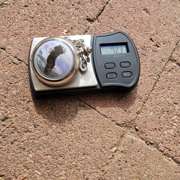 Vintage Al Agnew exclusive edition "Majestic Flight" bald eagle pocket watch - Picture 15 of 16